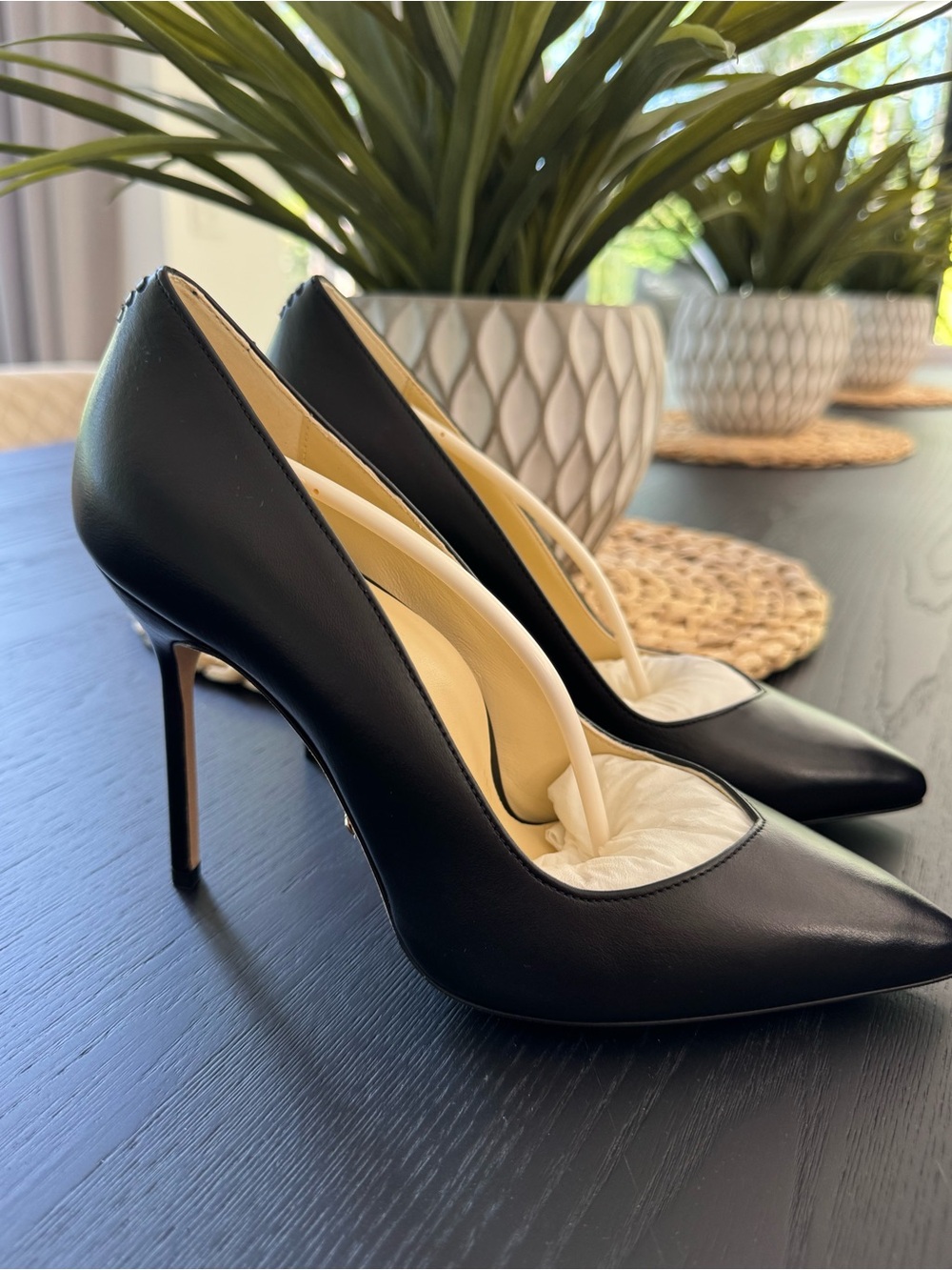 Sarah Flint Black Pointed-Toe Stiletto Pumps